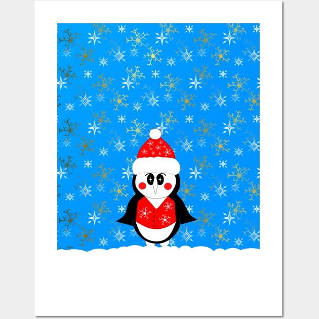 CHRISTMAS Penguin Winter Wonderland Wall Art by SartorisArt1